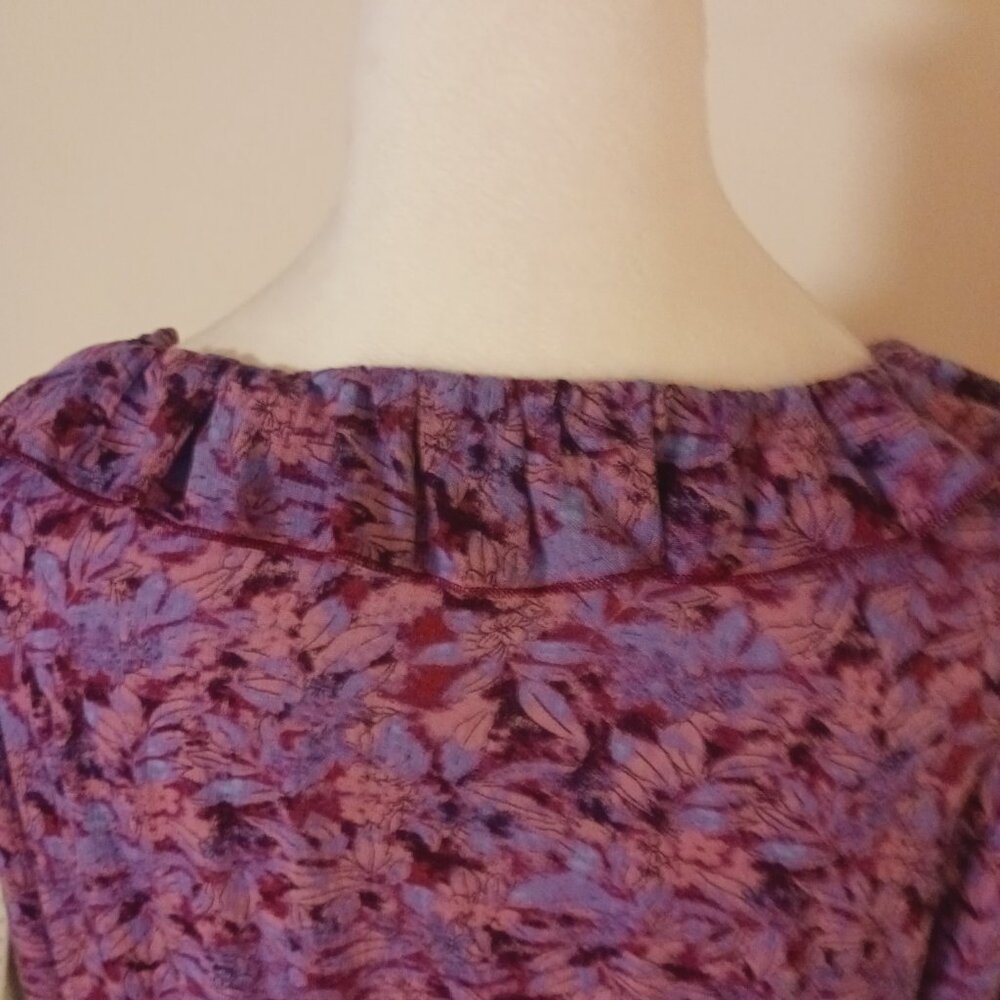 Chelsea & Violet Floral Purple Tiered Maxi Dress Size Medium, Boho, Cottagecore - Picture 7 of 16
